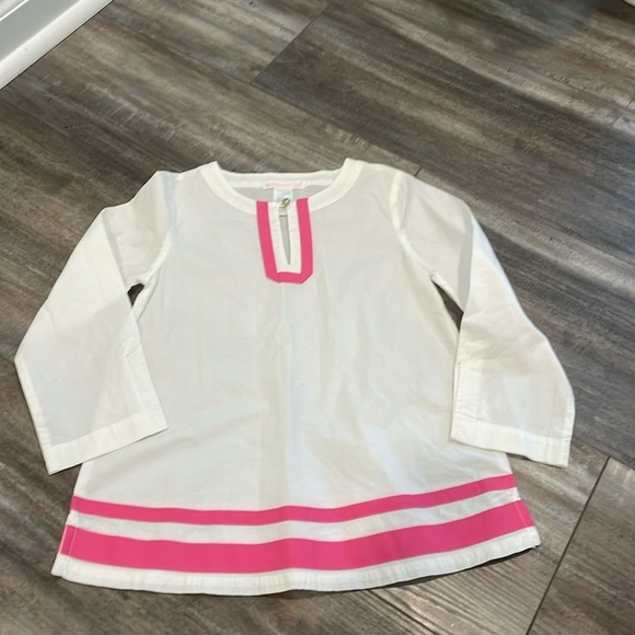 Janie and Jack Tunic Top White with Pink Ribbon size 4 - Picture 1 of 7
